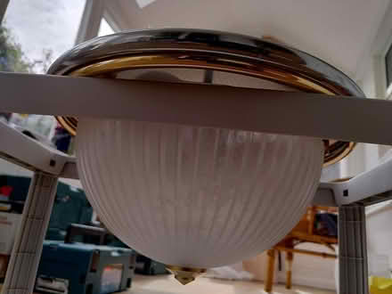 Photo of free Glass ceiling light white/gold (Belper) #1