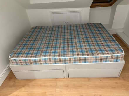 Photo of free Double divan bed with four storage drawers and good mattress (Chiswick W4) #1