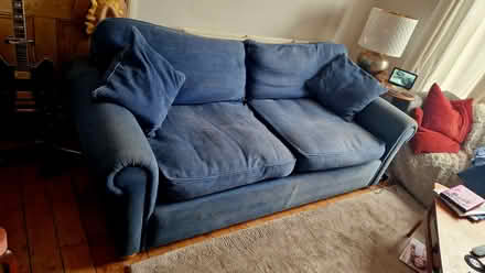 Photo of free 3 seater blue sofa (Hornsey N8 London) #3
