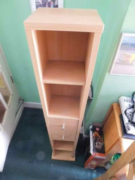 Photo of free CD/Book Unit. Tall, narrow storage. Wood. (Grays RM17) #1