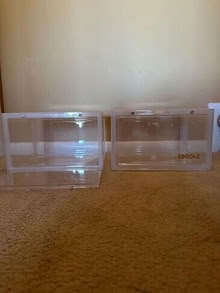 Photo of free (2) Stackable clear Shoe Storage (20874) #1