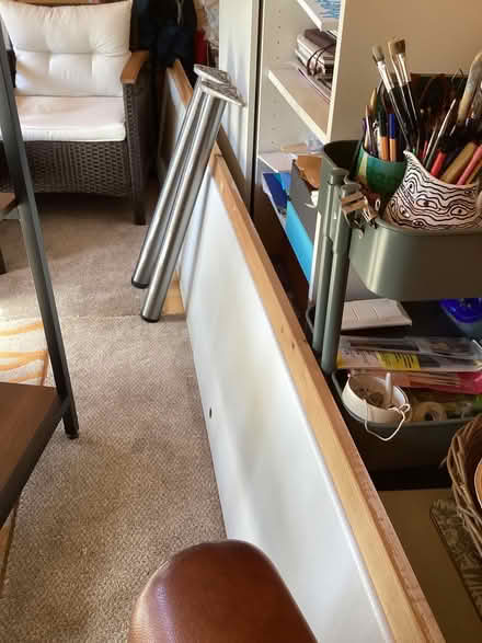 Photo of free White Worktop and chrome legs to create desk or workbench (Gorleston NR31) #3