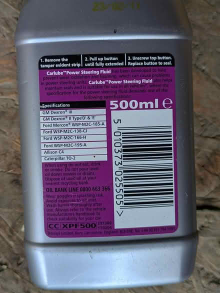 Photo of free Power steering fluid (Woolavington) #2