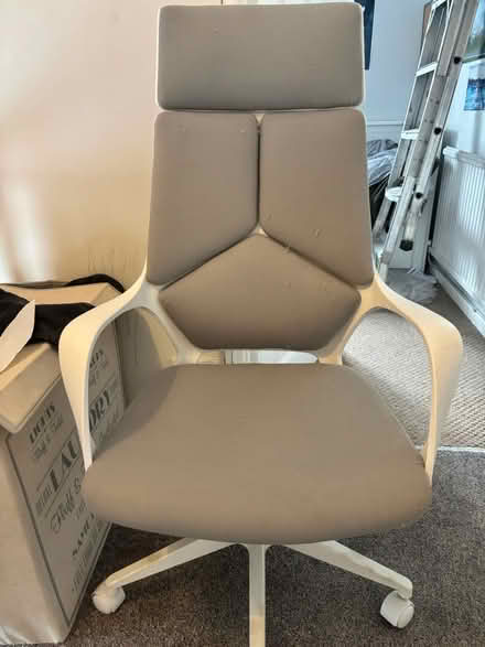 Photo of free Grey and white office chair (Caldicot NP26) #2