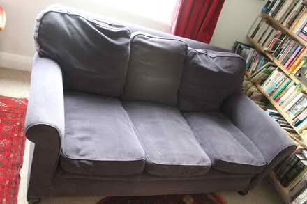 Photo of free Vintage 3 seat sofa in dark grey/blue (Westbury Fields BS10) #1