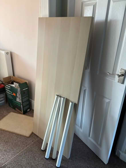 Photo of free IKEA Lagkapten table in white stained oak effect finish (Shelf HX3) #1