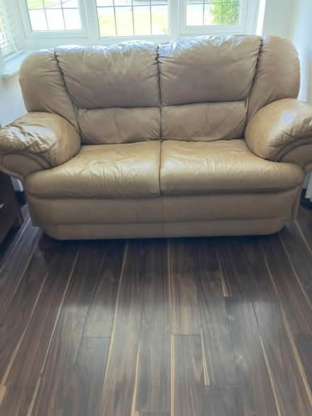 Photo of free 3-piece leather suite - 3/2/1 (Lostock Hall PR5) #1