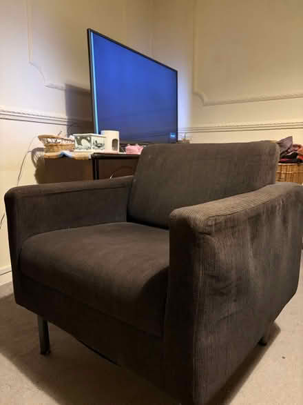 Photo of free Brown corduroy armchair (Bethnal Green E2) #3