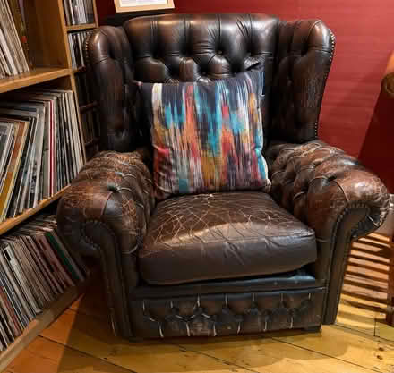 Photo of free Brown leather armchair (Crouch End N8) #1