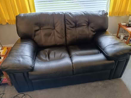 Photo of free 3 piece black leather suite (Rawdon LS19) #1