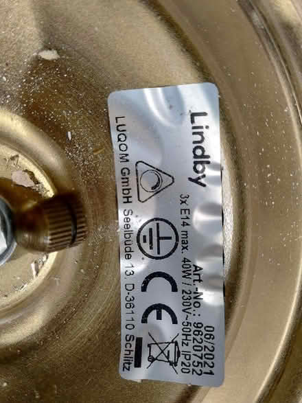 Photo of free Glass and chrome ceiling light (Belper) #3