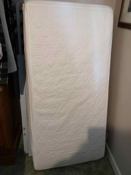 Photo of free Child's cot with hardly used Mattress with protector (Southwick BN42) #4