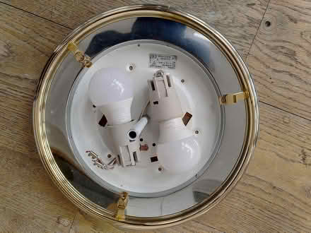 Photo of free Glass ceiling light white/gold (Belper) #4