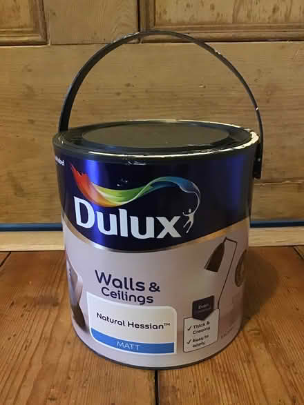 Photo of free Tin of paint - Dulux natural hessian (Barnard's Green WR14) #1