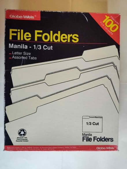 Photo of free New Box of mania File Folders (Saugus) #1
