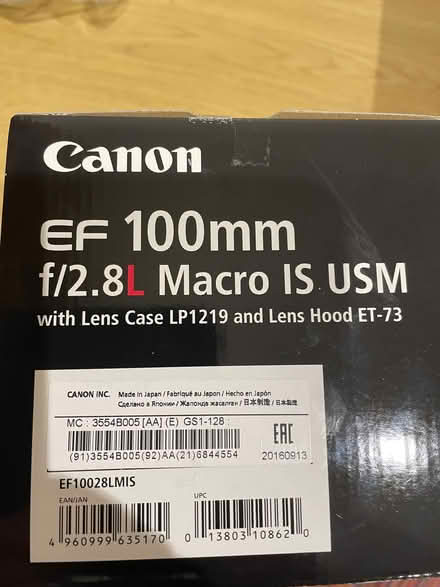 Photo of free Canon EF 100mm f2.8 IS USM lens with lens case and hood (Marlow SL7) #2
