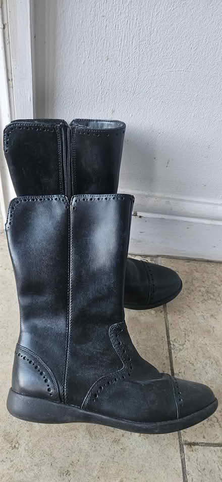 Photo of free Clarks Black Leather Boots (Welling DA16) #1