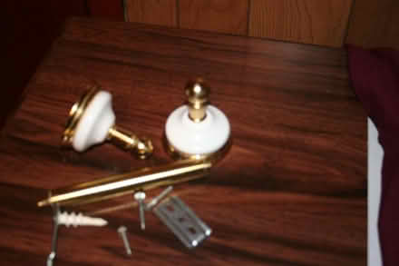 Photo of free brass & white toilet paper holder (Big Timber & Randall Rd, Elgin) #1