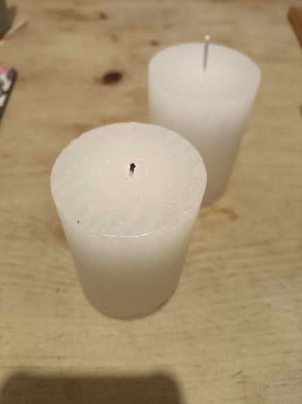 Photo of free Two white pillar candles (North Laine BN1) #1