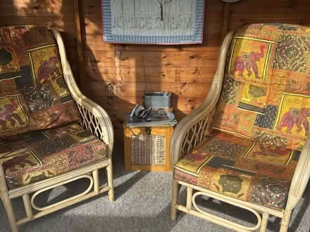 Photo of free 2 Rattan chairs with detachable cushions & almost new covers (Porthill SY3) #4