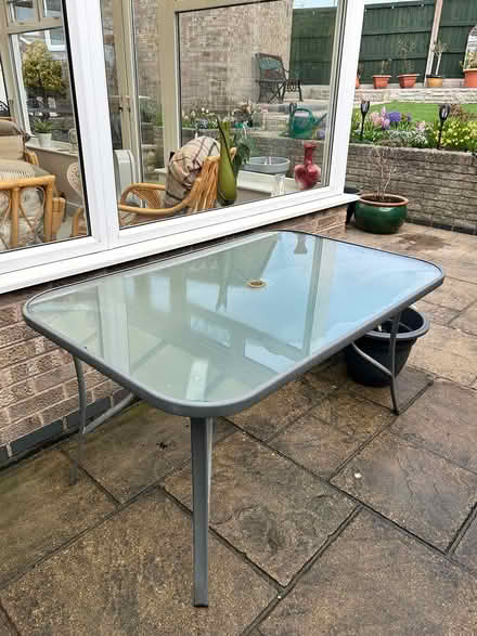 Photo of free Glass top Garden Table (Whitwick, Coalville LE67 5BR) #2