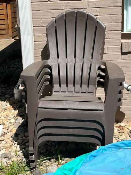 Photo of free 2 brown outdoor chairs (Mantua) #1