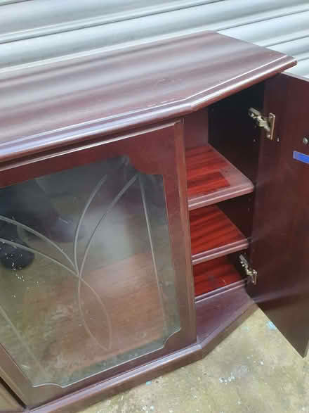 Photo of free Mahogany tv unit with storage on wheels (Howdon NE28) #4