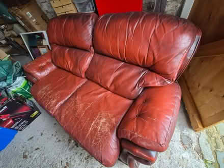 Photo of free Old leather sofa (Clieves Hills L39) #2
