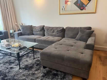 Photo of free Grey Sofa, Grey L Sofa, (Pillows for Sofas) Chest of drawer (Mayfair W1U) #3