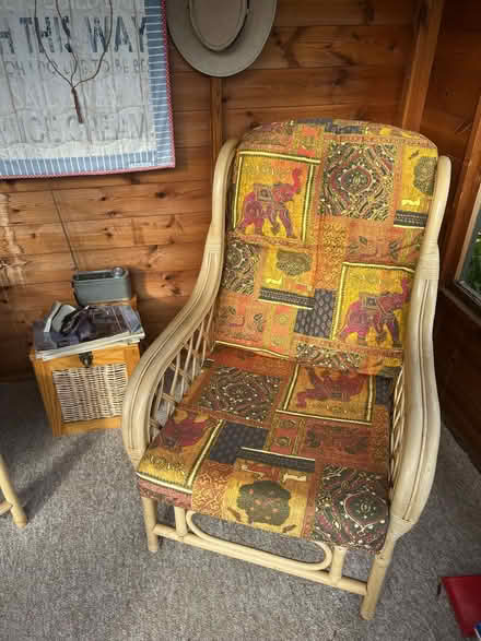 Photo of free 2 Rattan chairs with detachable cushions & almost new covers (Porthill SY3) #2