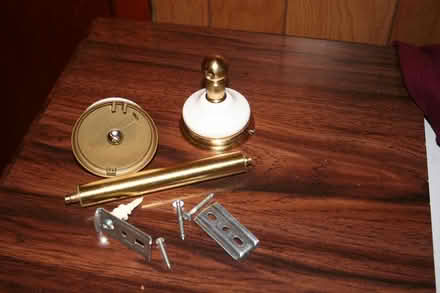 Photo of free brass & white toilet paper holder (Big Timber & Randall Rd, Elgin) #2