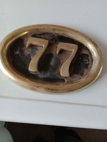 Photo of free Brass/metal house number 77 (Reddish SK5) #1