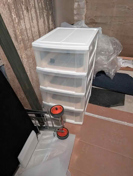 Photo of free 4 drawer plastic storage unit (Somerville (Brickbottom)) #1