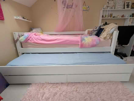 Photo of free Kids trundle bed and mattress (Sands End SW6) #1