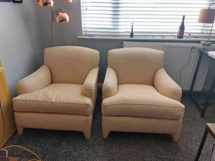 Photo of free 2 x yellow arm chairs (Pl32 9) #1