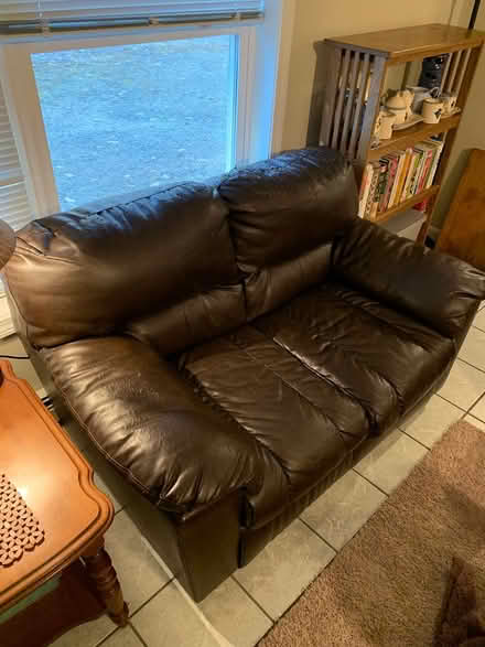 Photo of free Faux leather loveseat & chair (Off of Park Rd., Windham) #1