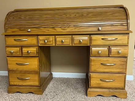 Photo of free Roll Top Desk - solid Oak (Buffalo Grove) #3