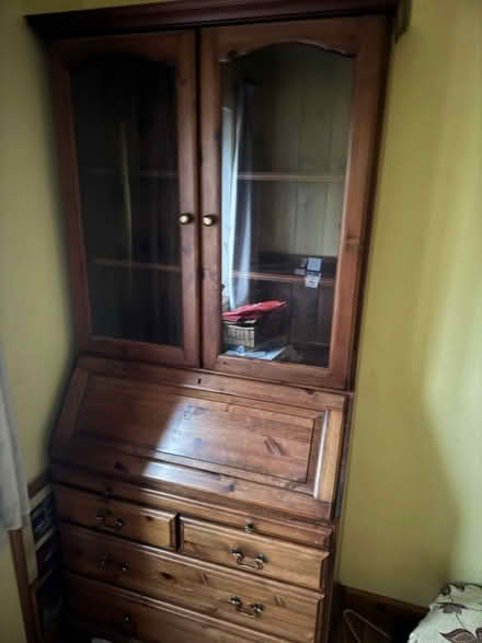 Photo of free Modern solid pine bureau bookcase (Hittisleigh Devon) #2