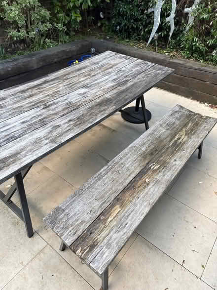Photo of free Outdoor table and 2x bench seats (Sands End SW6) #2