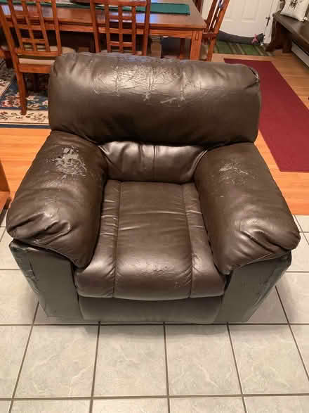 Photo of free Faux leather loveseat & chair (Off of Park Rd., Windham) #3