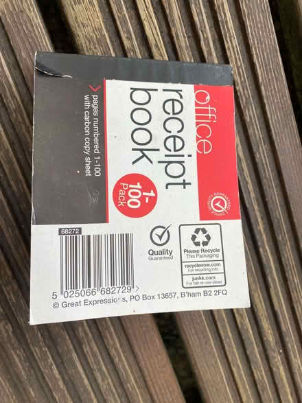 Photo of free Receipt book - unused (Cogges OX28) #1