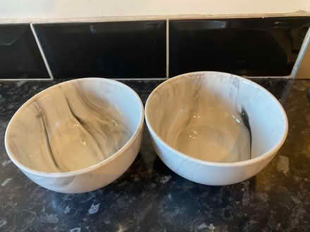 Photo of free 2 marble effect soup/cereal bowls (Cogges OX28) #1