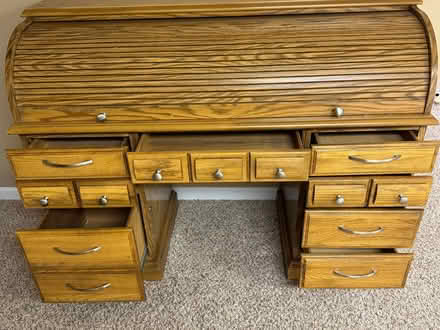 Photo of free Roll Top Desk - solid Oak (Buffalo Grove) #1