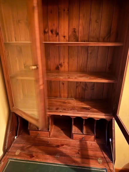 Photo of free Modern solid pine bureau bookcase (Hittisleigh Devon) #3