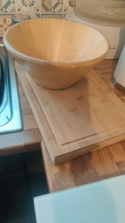 Photo of free Wooden chopping board & wooden bowl (L17 Sefton Park) #1