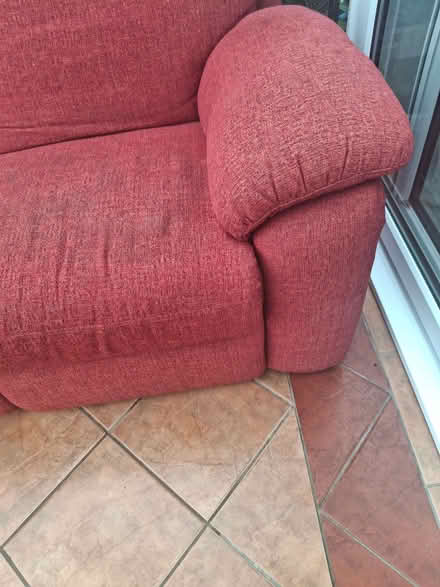 Photo of free 2 seater Red sofa (Polesworth B78) #3