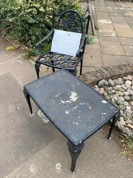 Photo of free Garden table and seat (West Molesey.) #1