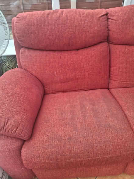 Photo of free 2 seater Red sofa (Polesworth B78) #4