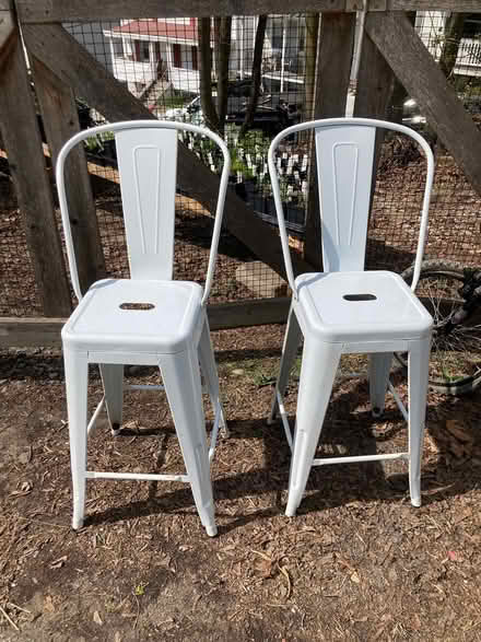Photo of free Two white counter stools (Hastings on Hudson) #1