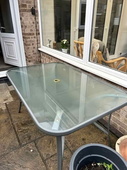 Photo of free Glass top Garden Table (Whitwick, Coalville LE67 5BR) #1
